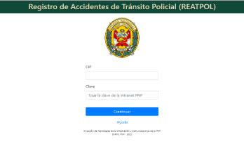 Registro de accidente de transito policial