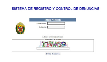 Sistema informatico de Denuncias Policiales